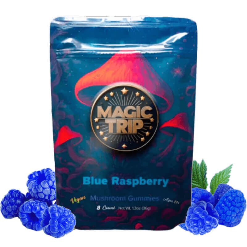 Magic Trip Blue Raspberry Mushroom Gummies