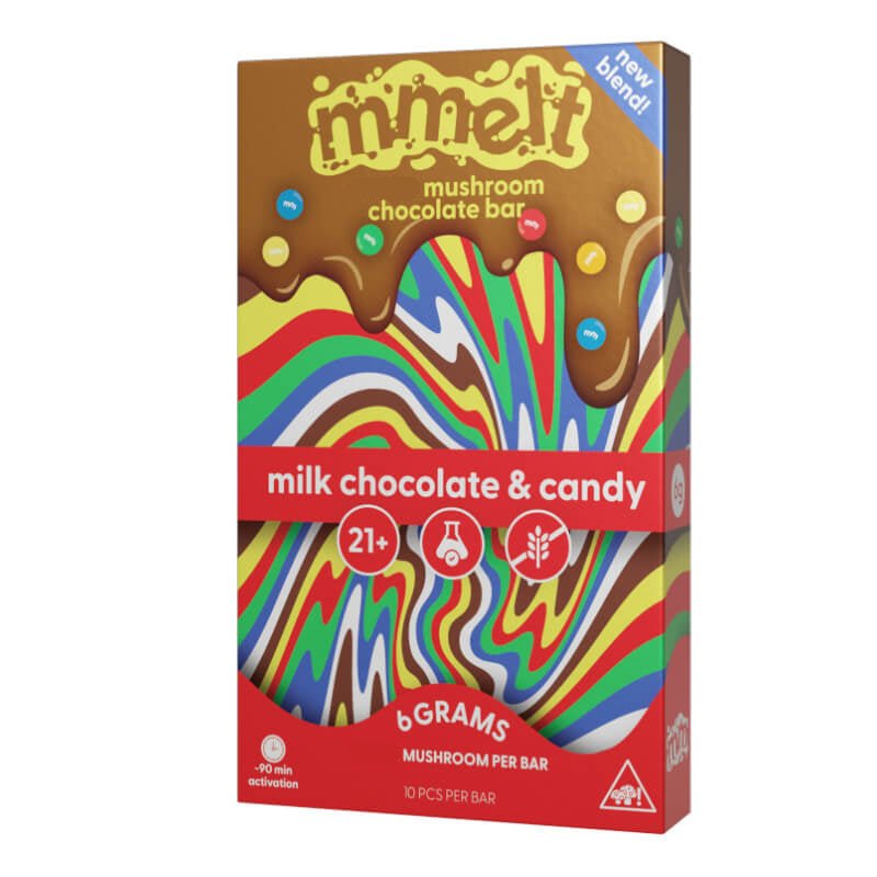 Mmelt Mushroom Chocolate Bar - Milk Chocolate & Candy