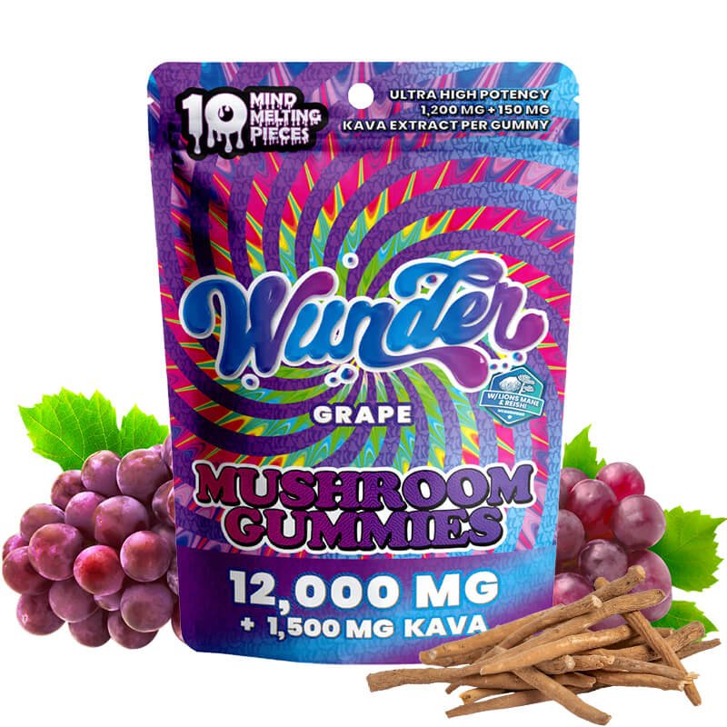 Wunder Nootropic Mushroom and Kava Kava Gummies - Grape